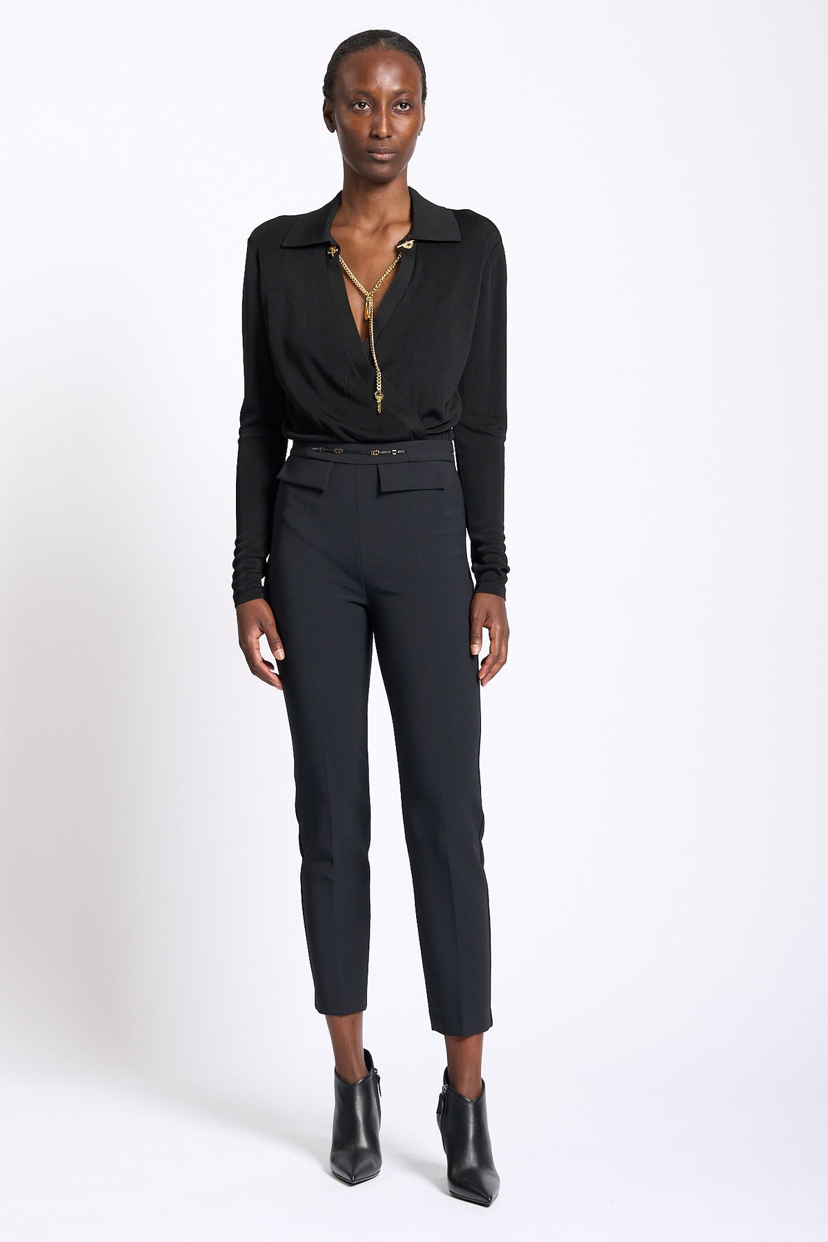 Elisabetta Franchi Body Con Catena Nero Donna-3