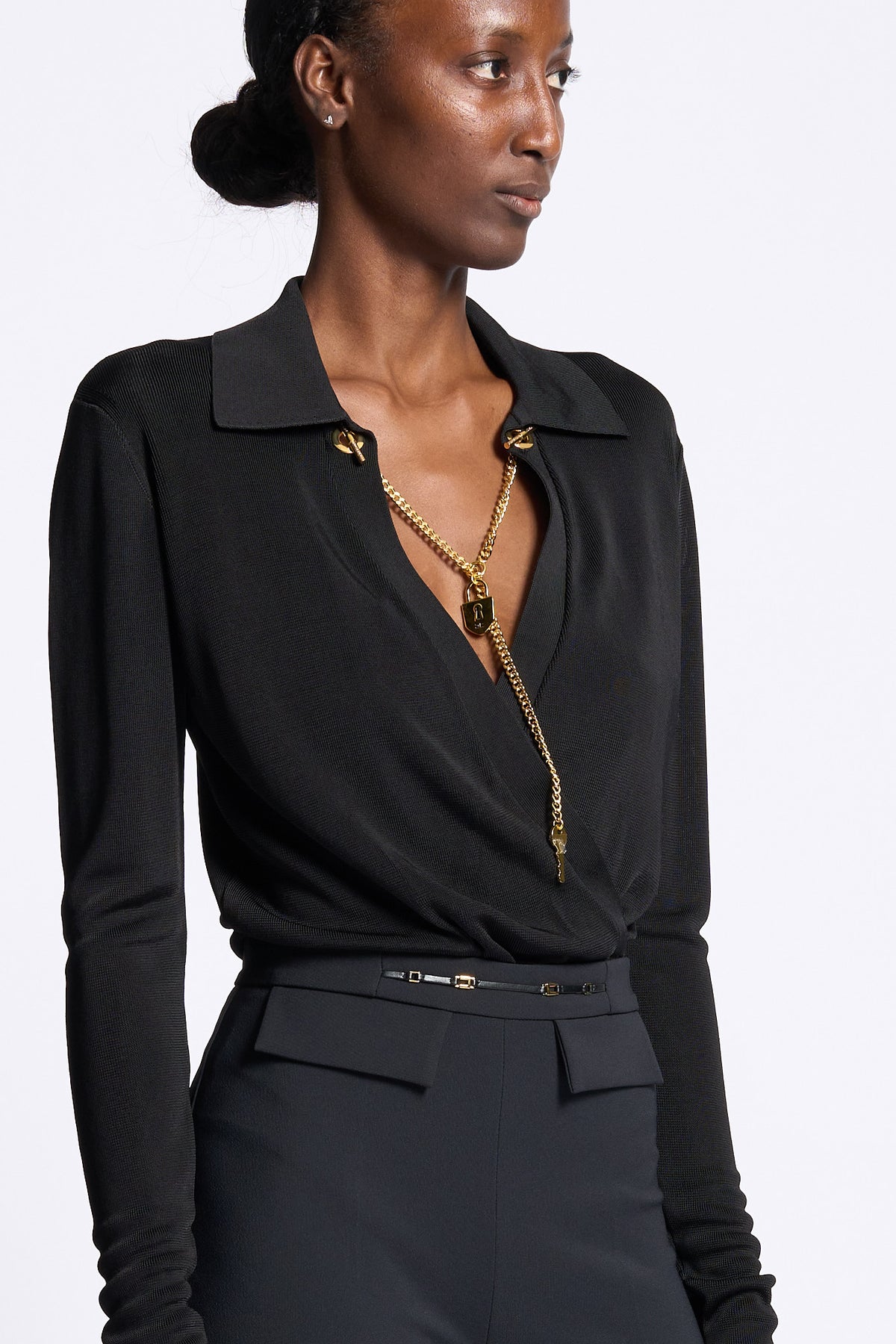 Elisabetta Franchi Body Con Catena Nero Donna-1