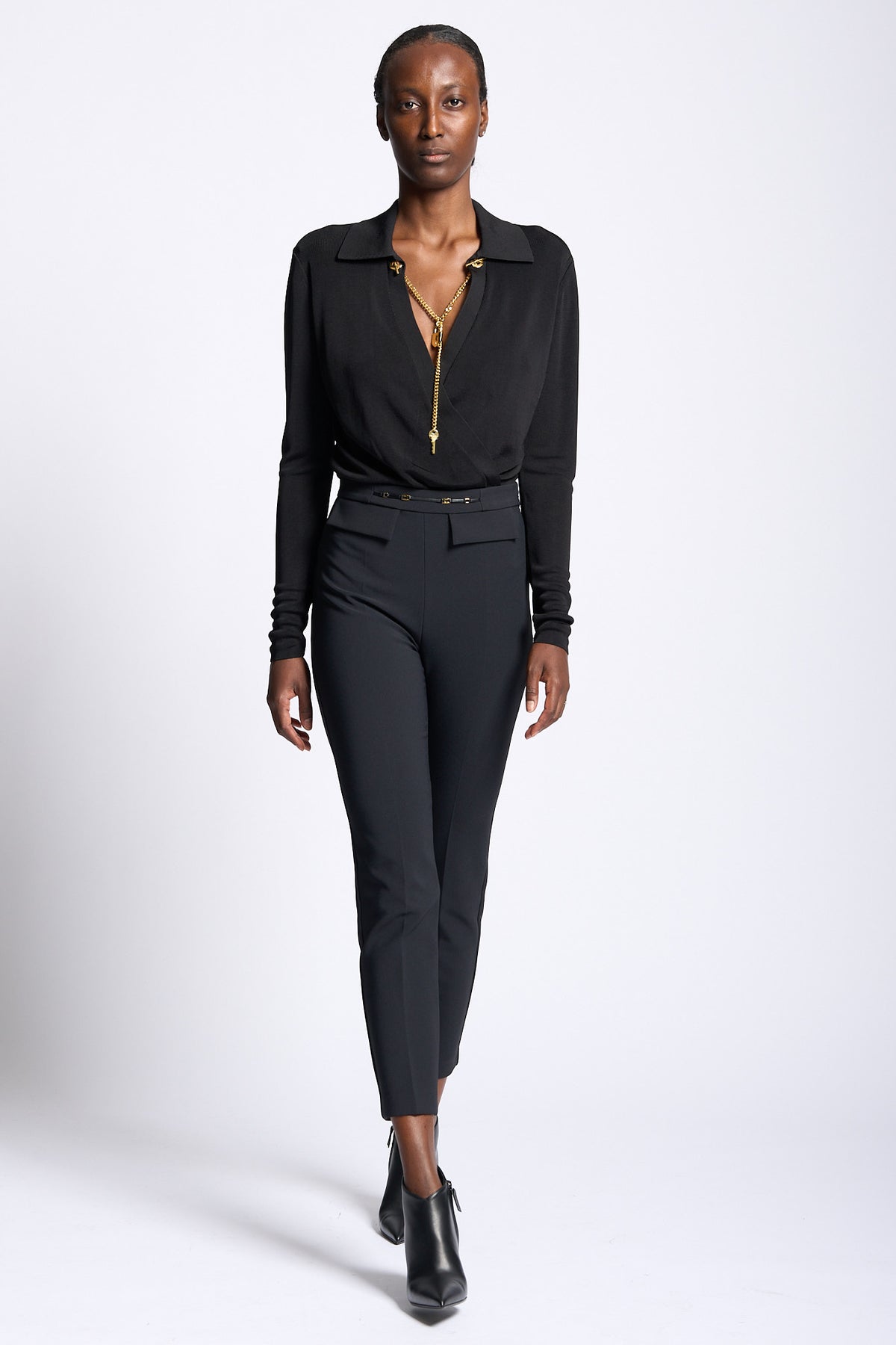 Elisabetta Franchi Body Con Catena Nero Donna-5