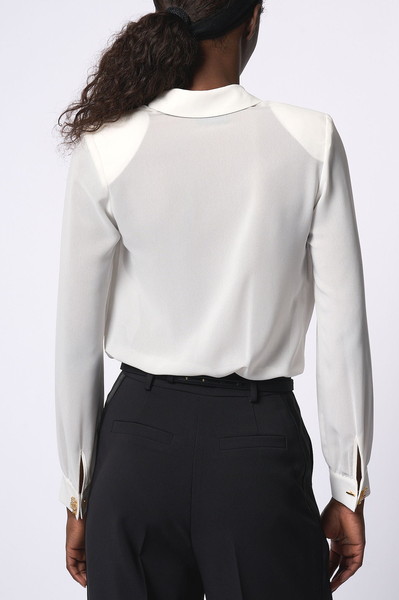 Elisabetta Franchi Camicia Body Crepe Bianco Donna-4