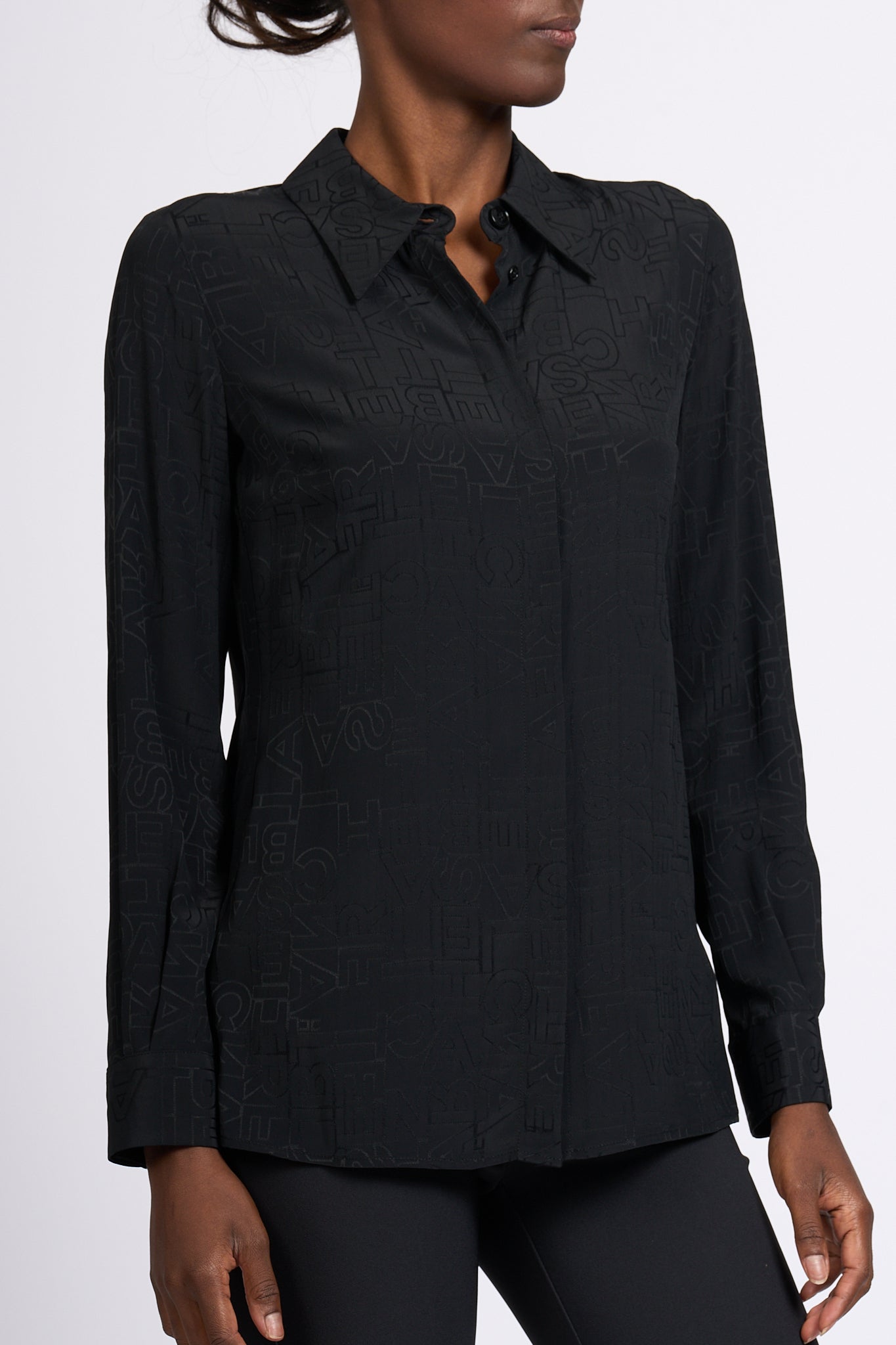 Elisabetta Franchi Black Jacquard Shirt Women-2