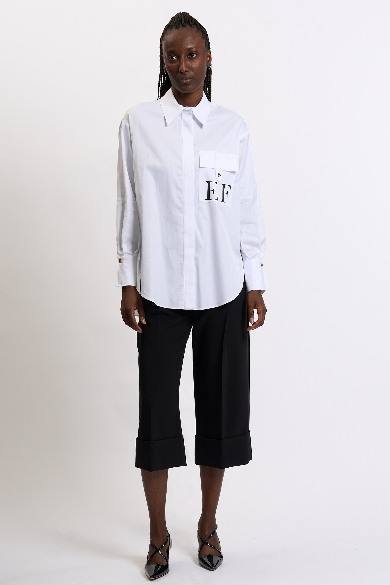 Elisabetta Franchi Camicia Over Bianco Donna-6