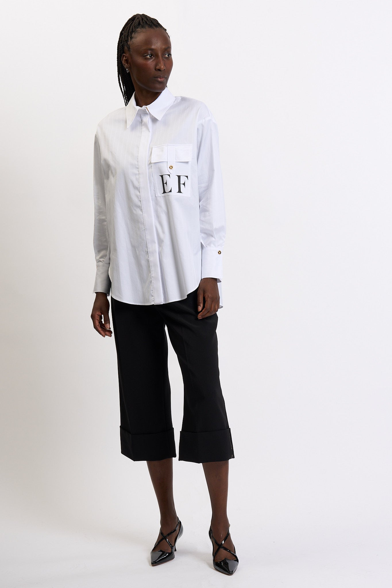 Elisabetta Franchi Camicia Over Bianco Donna-5