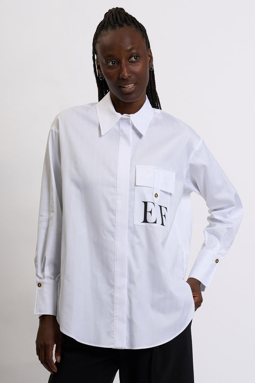 Elisabetta Franchi Camicia Over Bianco Donna