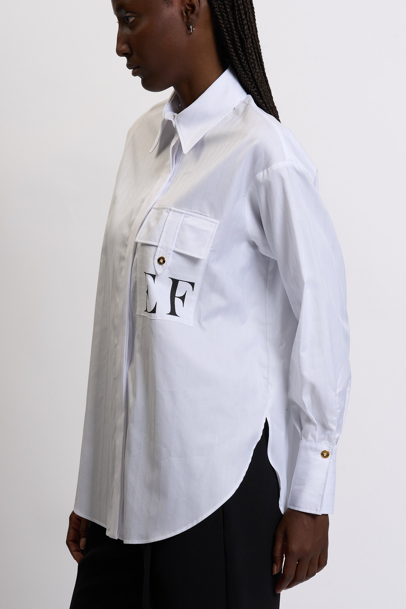 Elisabetta Franchi Camicia Over Bianco Donna-3