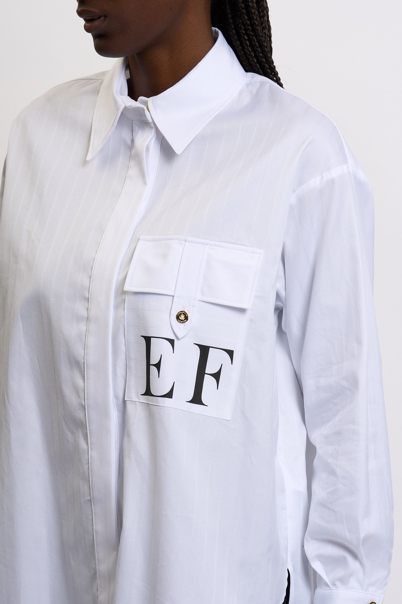 Elisabetta Franchi Camicia Over Bianco Donna-2