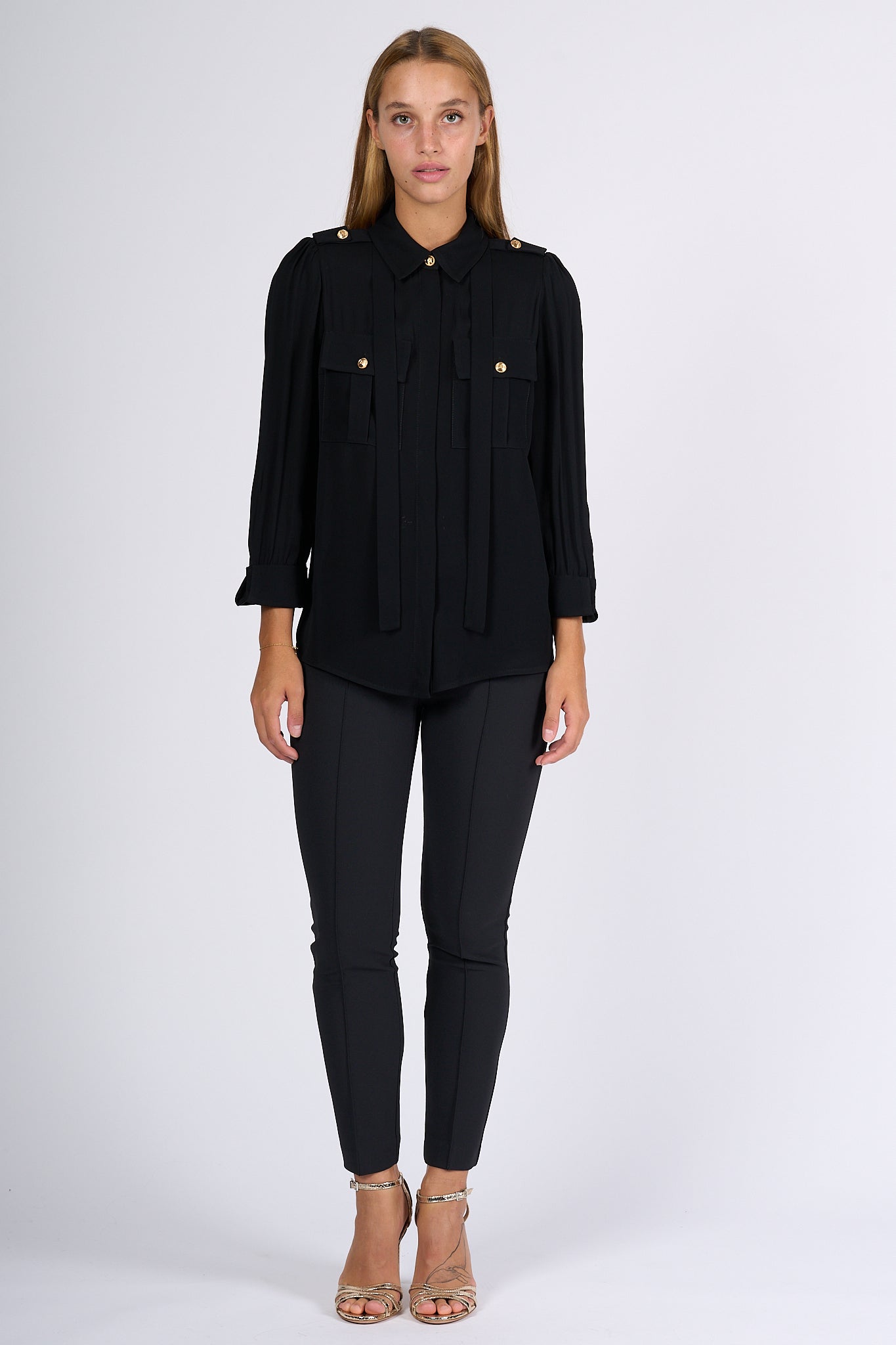 Elisabetta Franchi Camicia con Tasche Nero Donna-5