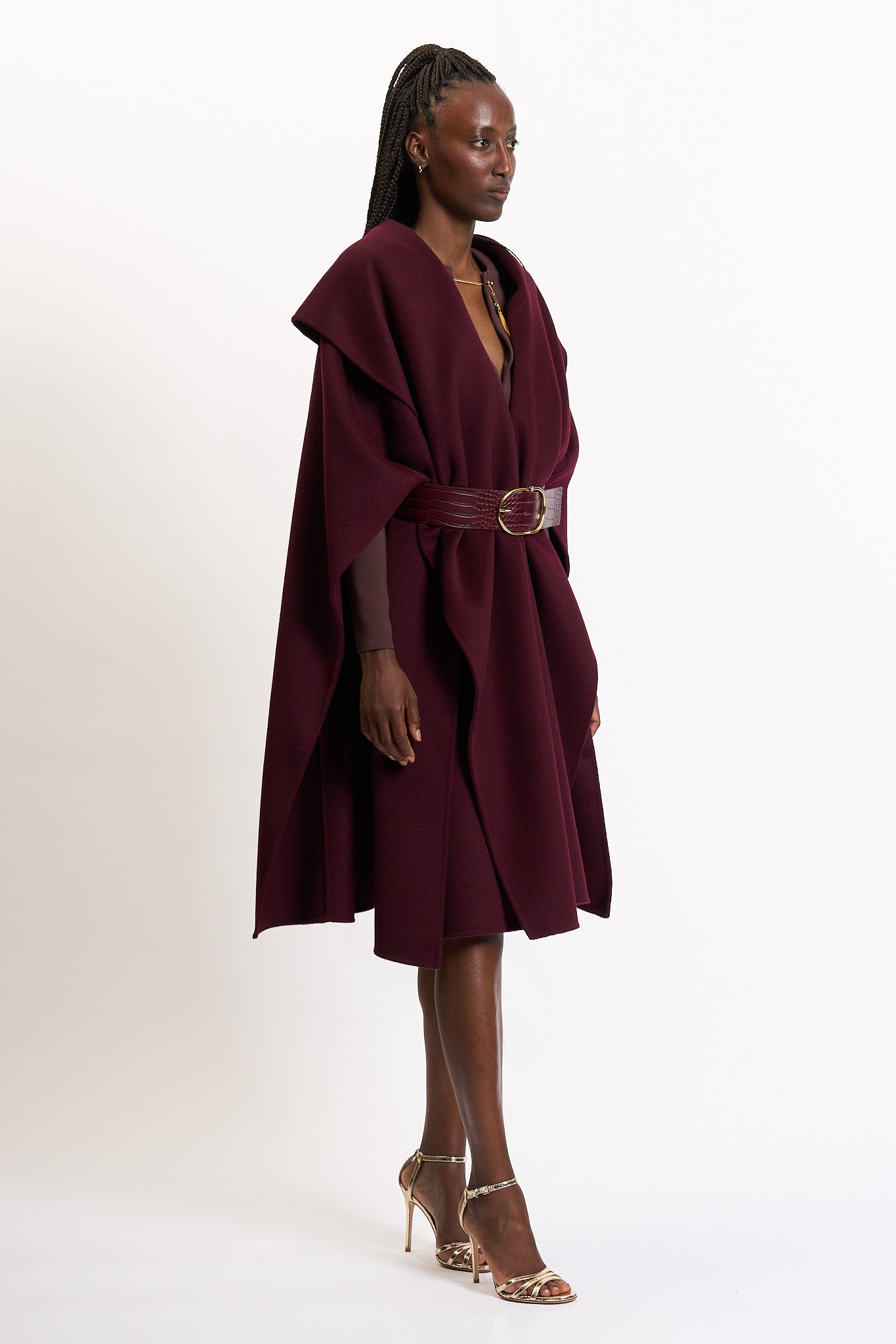Elisabetta Franchi Cappa Lunga Bordeaux Donna-2
