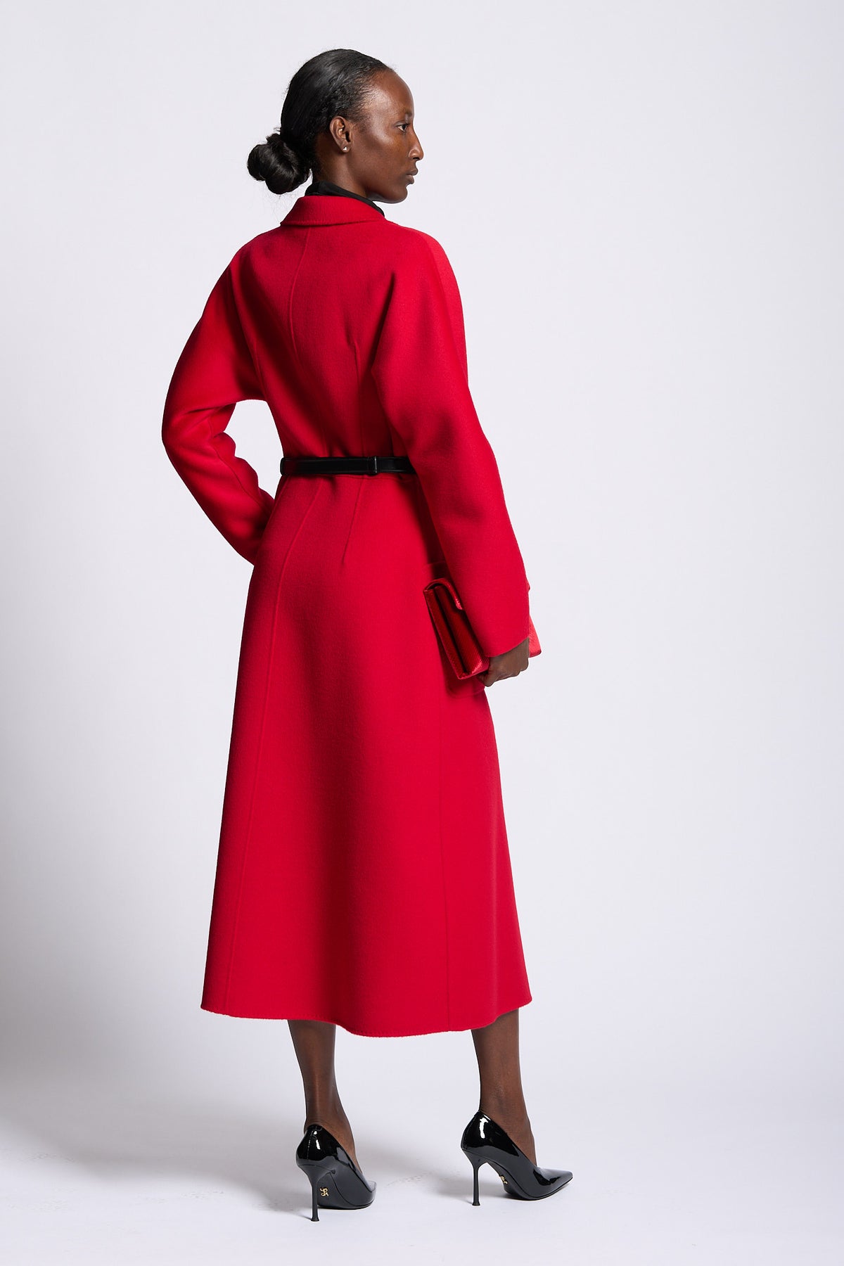 Elisabetta Franchi Cappotto Con Cintura Rosso Donna-2
