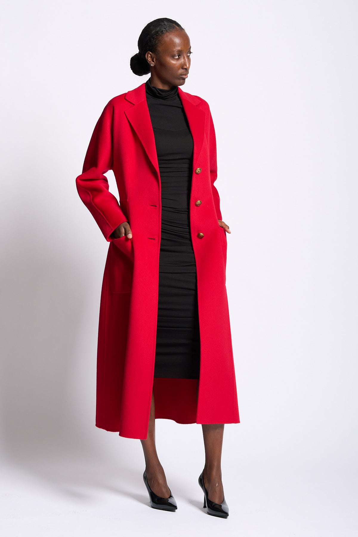 Elisabetta Franchi Cappotto Con Cintura Rosso Donna-5