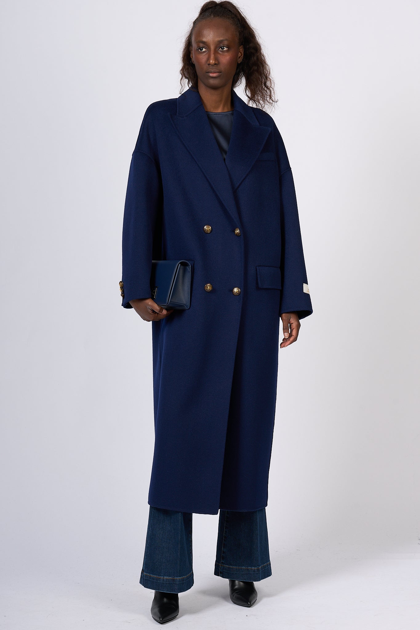 Elisabetta Franchi Overcoat Navy Blue Women-1