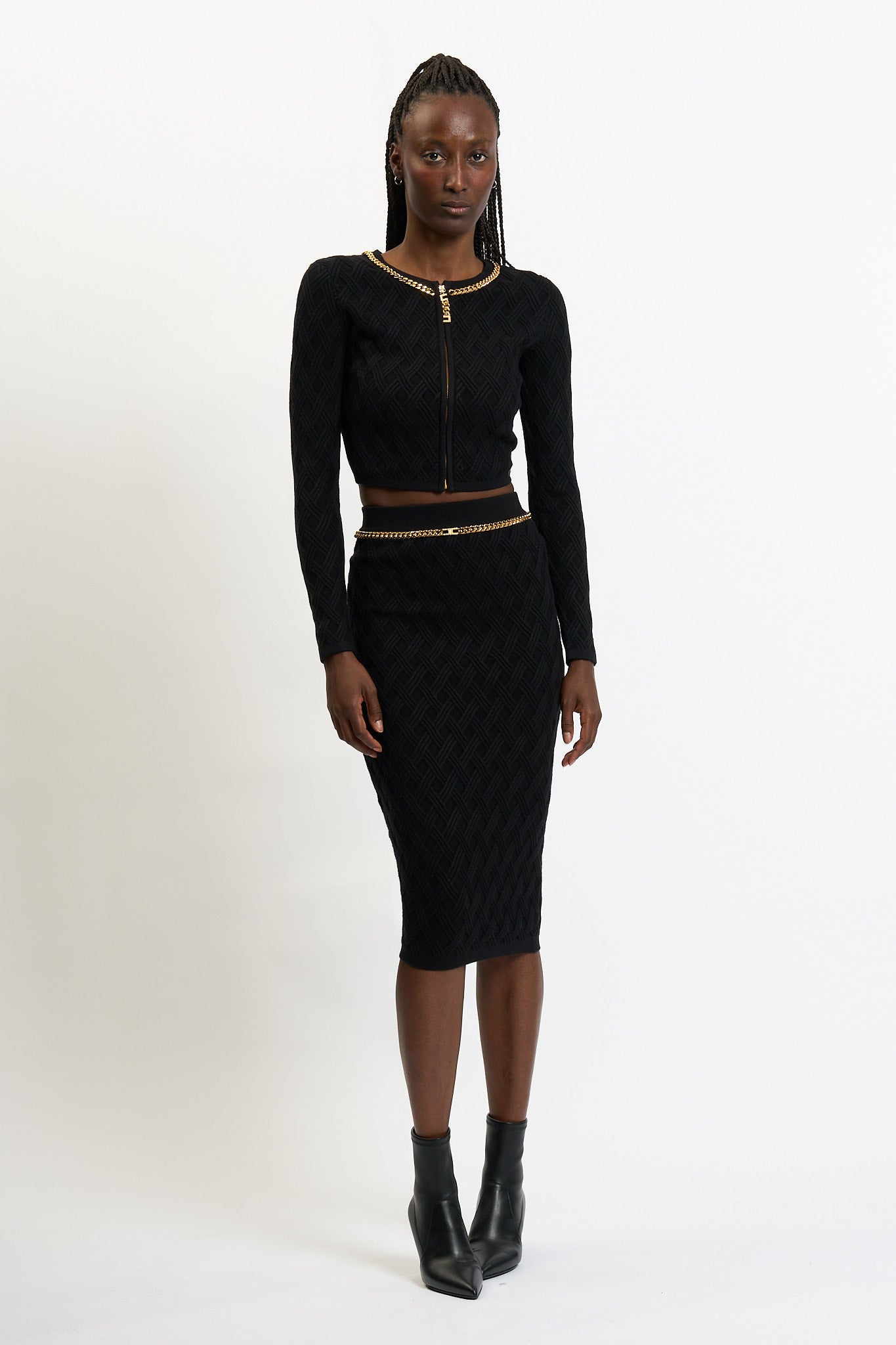 Elisabetta Franchi Cardigan in Maglia Nero Donna-6