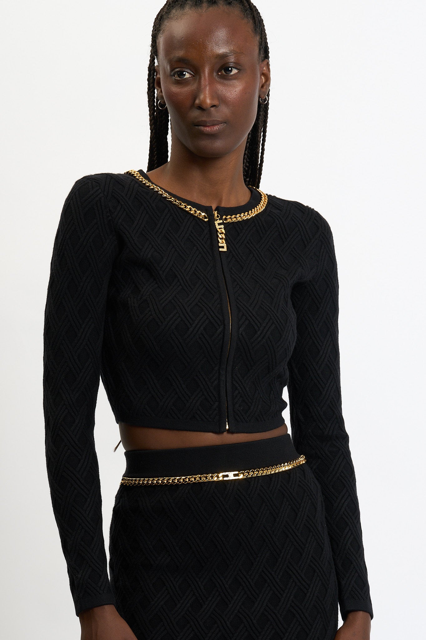 Elisabetta Franchi Cardigan in Maglia Nero Donna-1