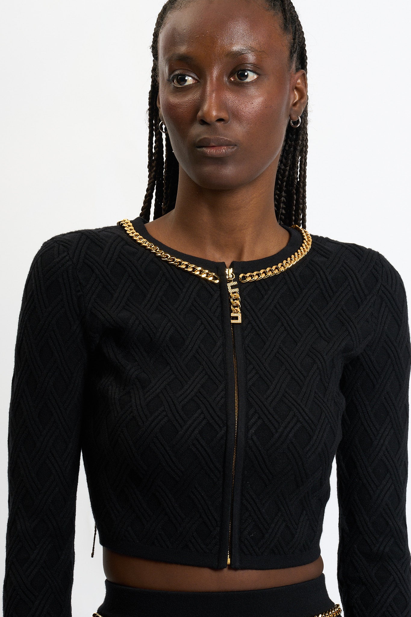 Elisabetta Franchi Cardigan in Maglia Nero Donna-5