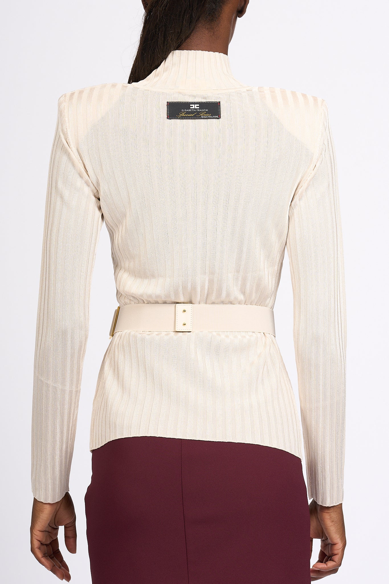 Elisabetta Franchi Ribbed Turtleneck Lattice Women-4