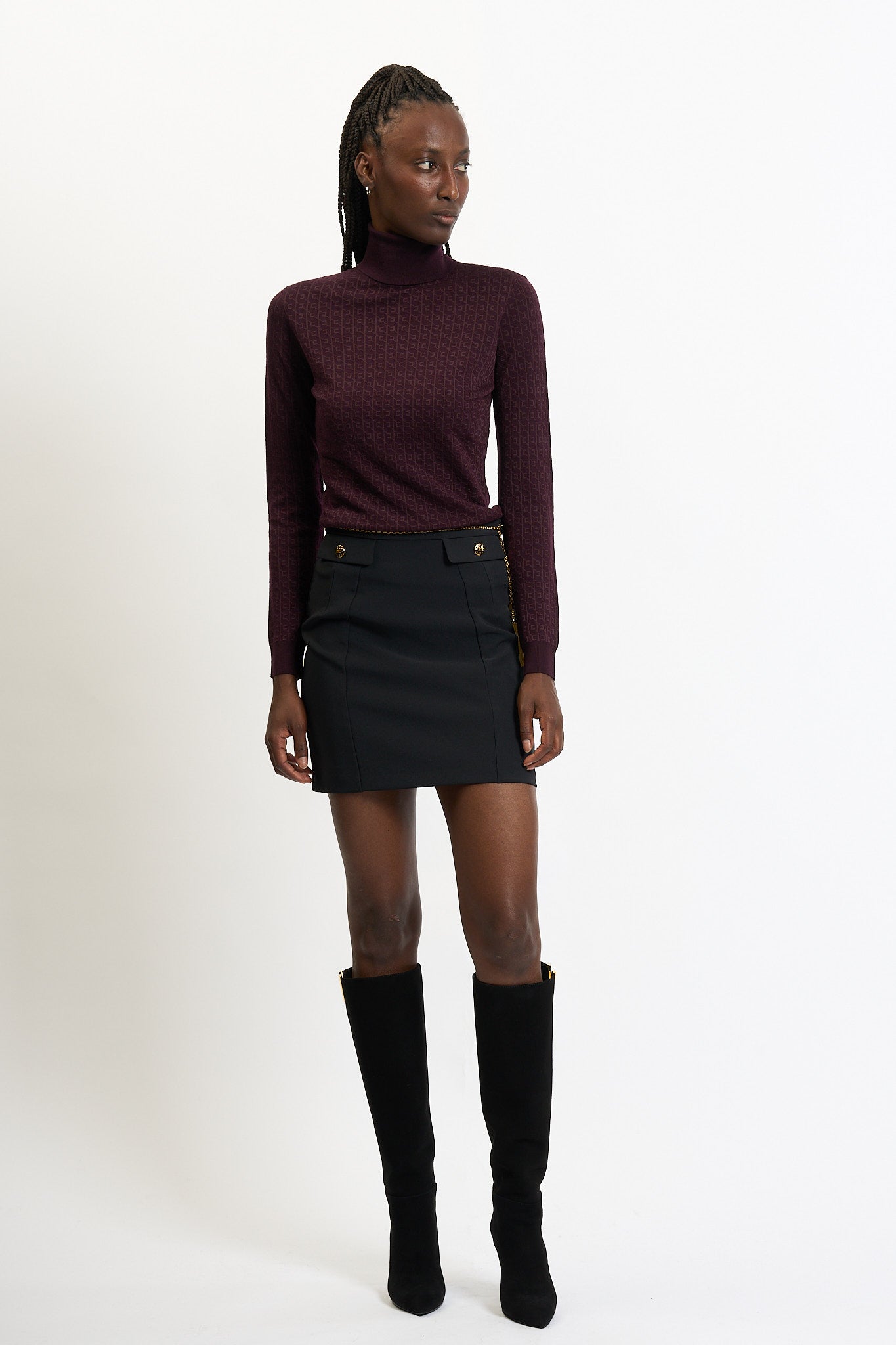 Elisabetta Franchi Dolcevita Logo Merlot  Donna-6