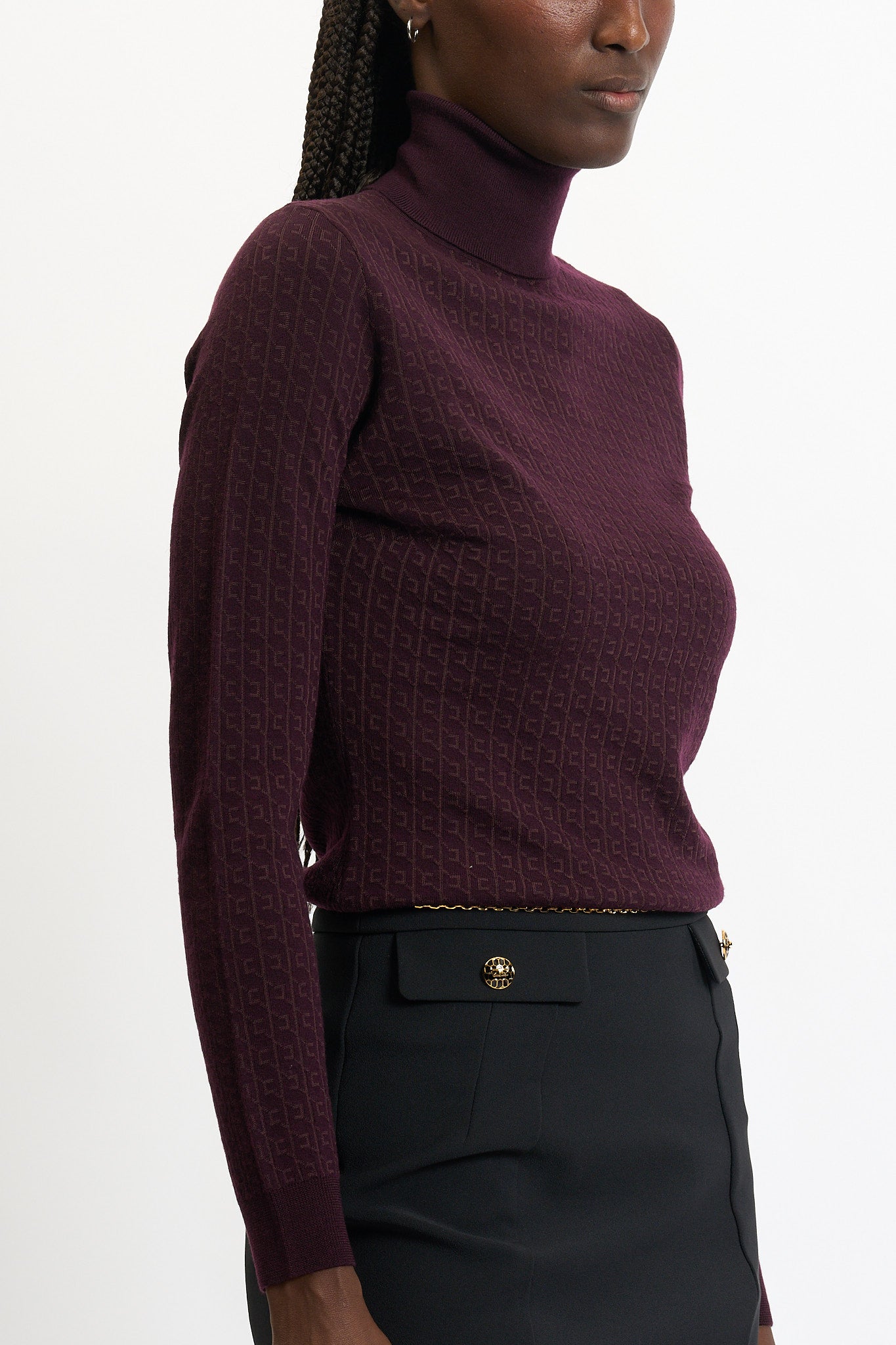 Elisabetta Franchi Dolcevita Logo Merlot  Donna-4