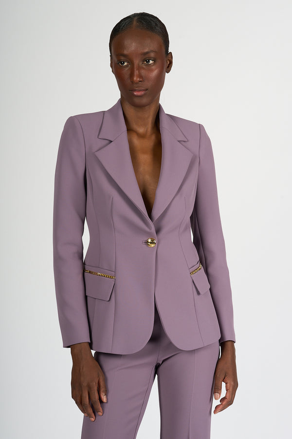 Elisabetta Franchi Giacca Monopetto Lilla Donna