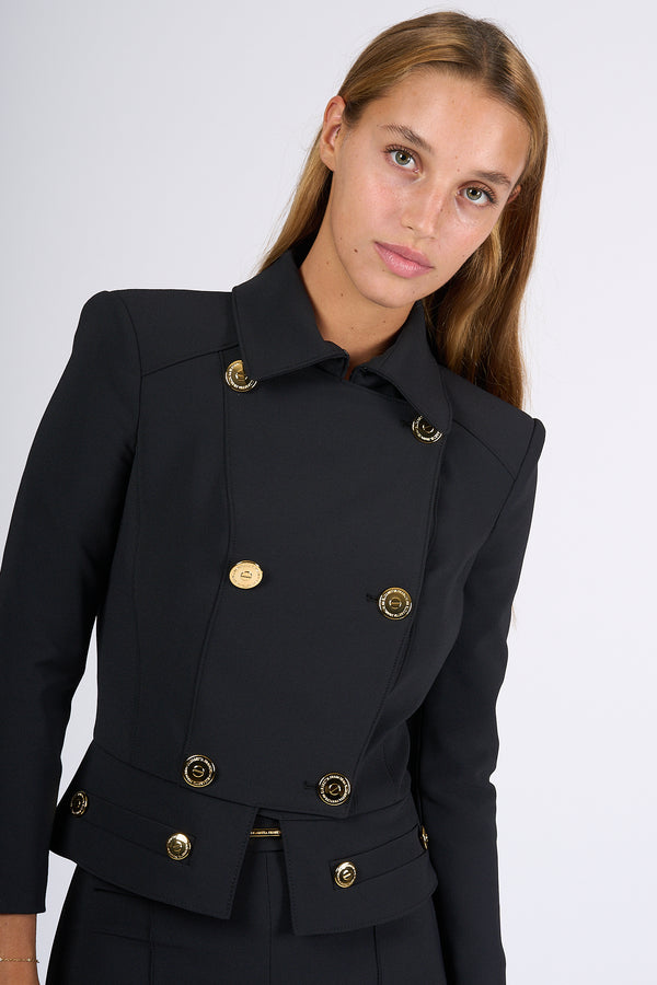 Elisabetta Franchi Giacca con Baschina Nero Donna-2