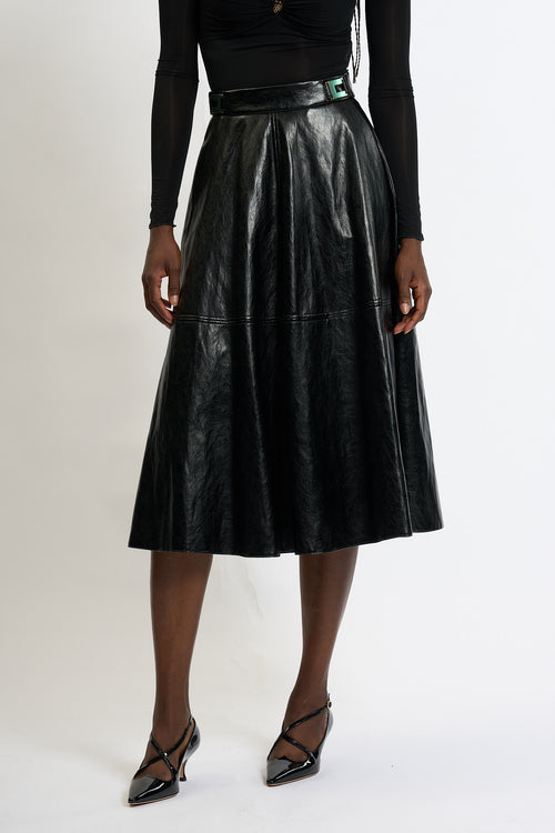 Elisabetta Franchi Gonna Craquelè Nero Donna
