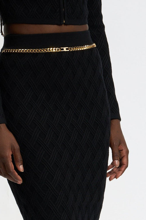 Elisabetta Franchi Gonna in Maglia Nero Donna-2