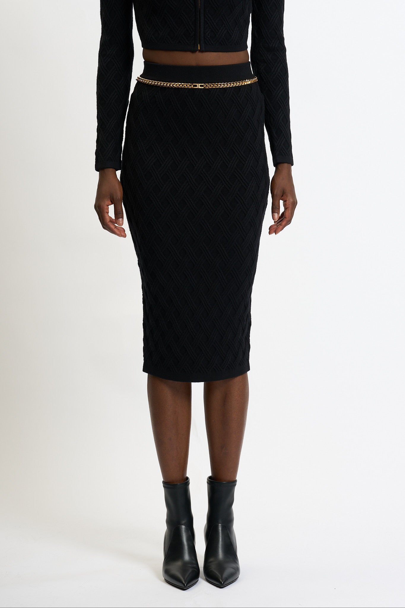 Elisabetta Franchi Gonna in Maglia Nero Donna-3