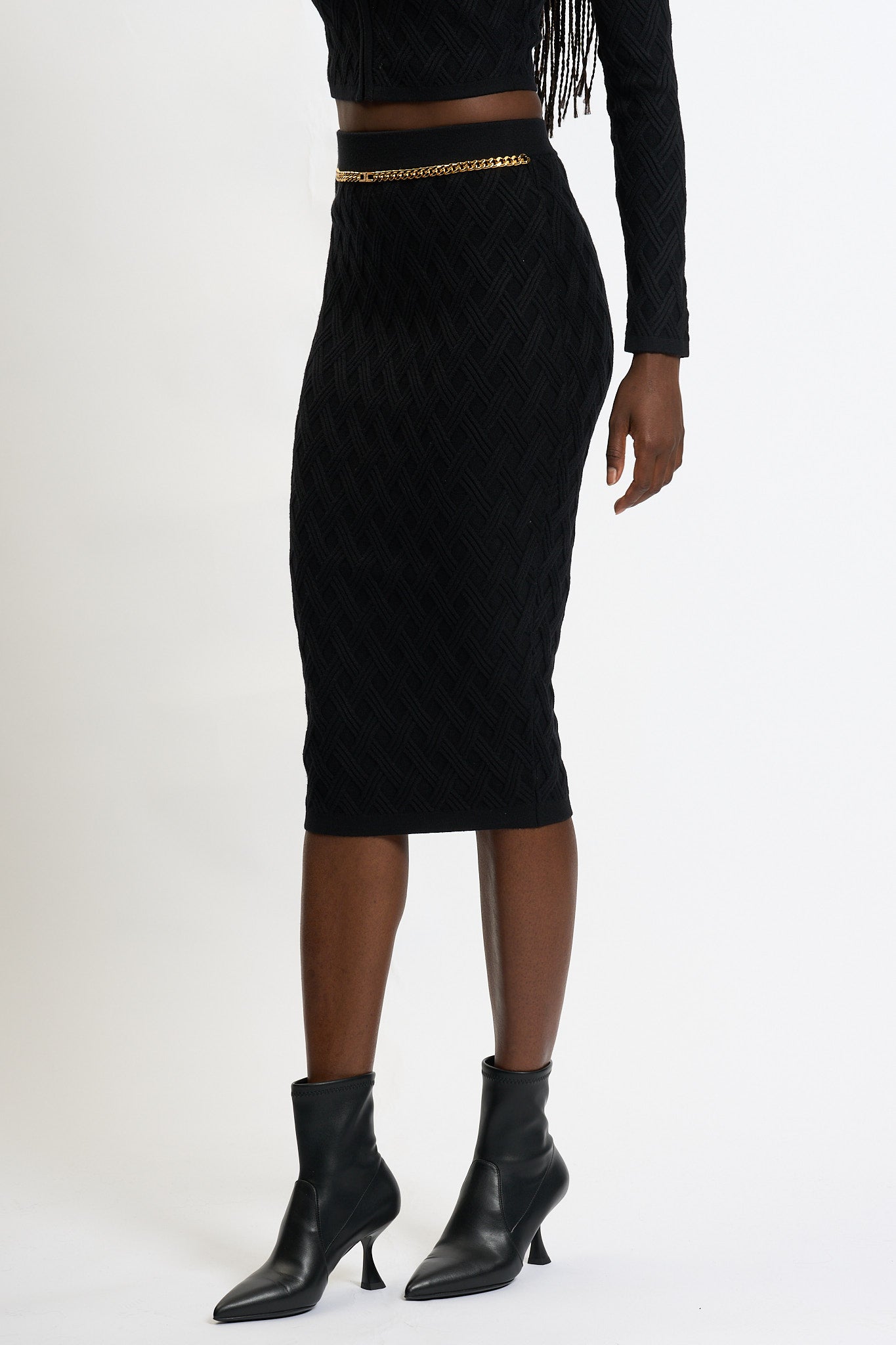 Elisabetta Franchi Gonna in Maglia Nero Donna-4