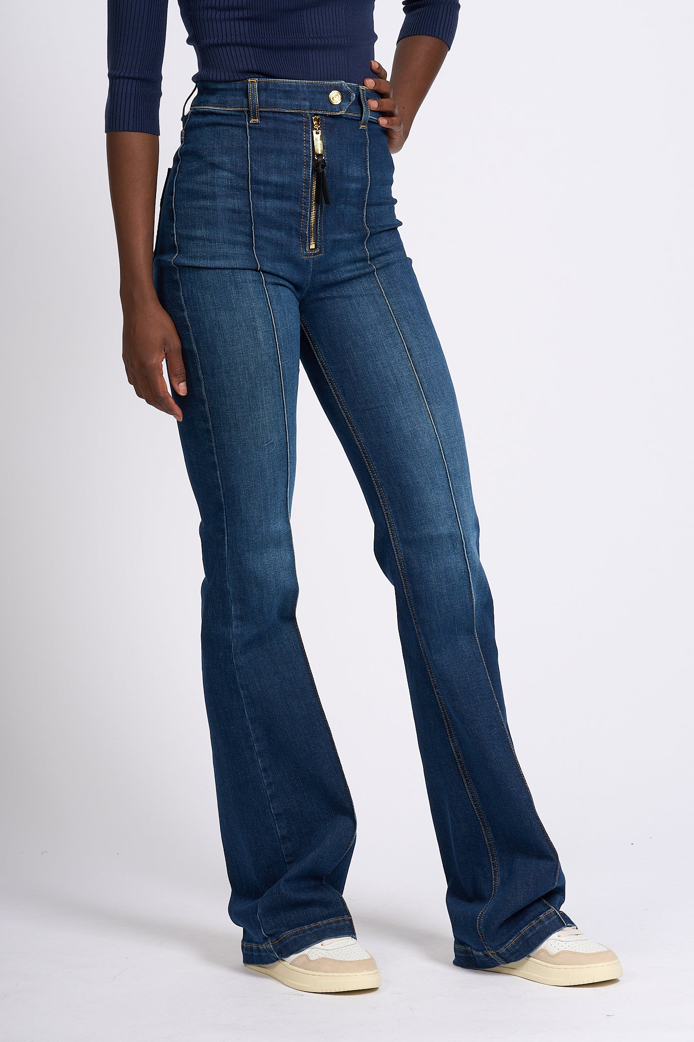 Elisabetta Franchi Jeans Zip Denim Donna-1