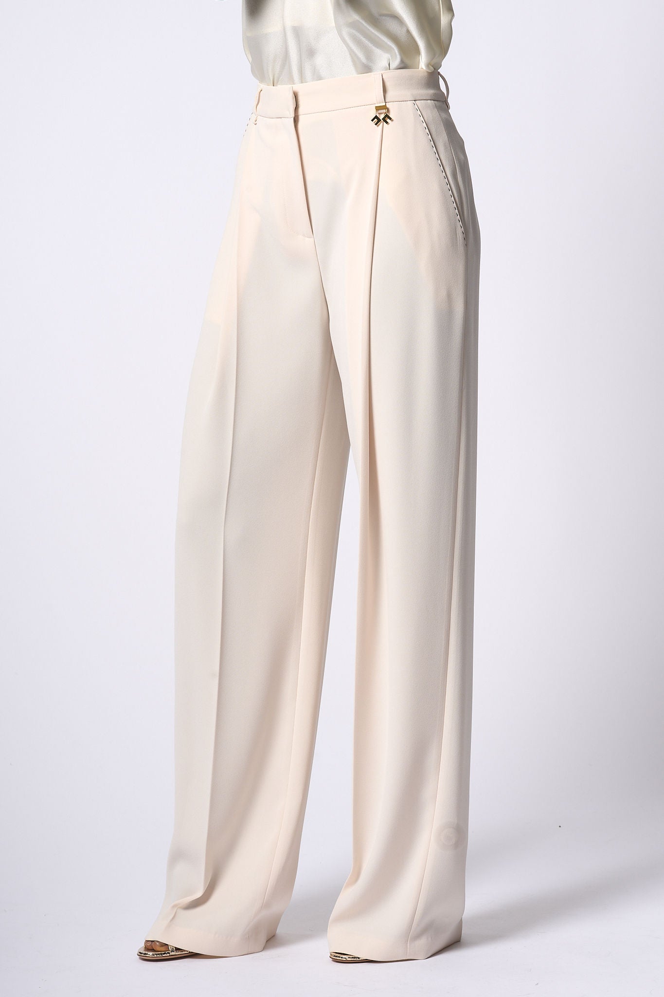 Elisabetta Franchi Pantalone Burro Donna-1