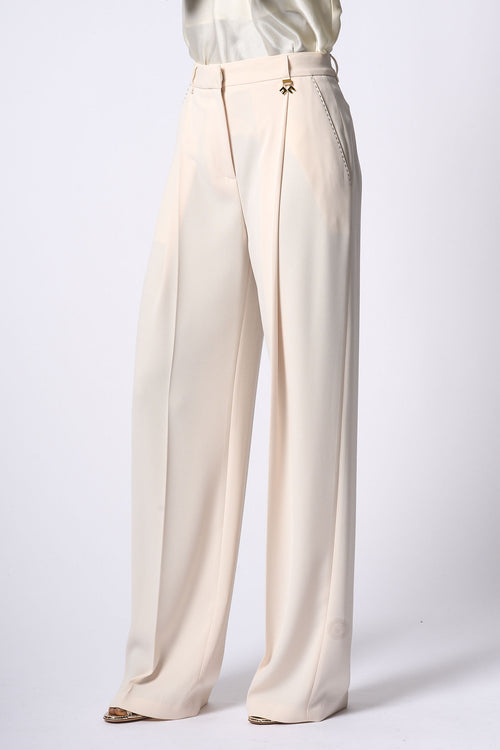 Elisabetta Franchi Pantalone Burro Donna