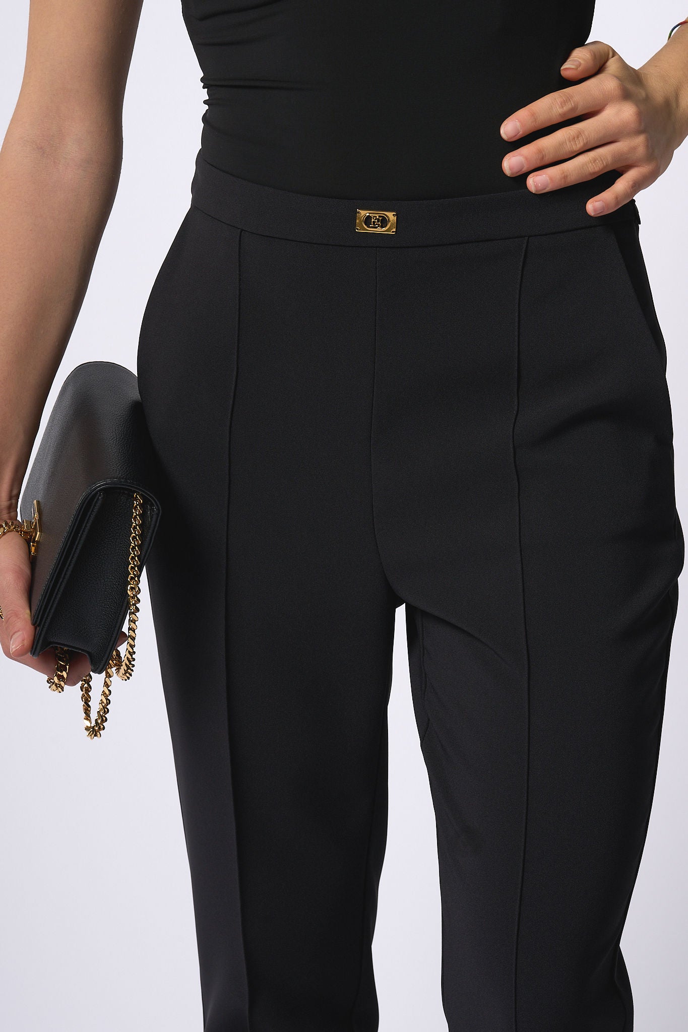 Elisabetta Franchi Pantalone Essential Nero Donna-3