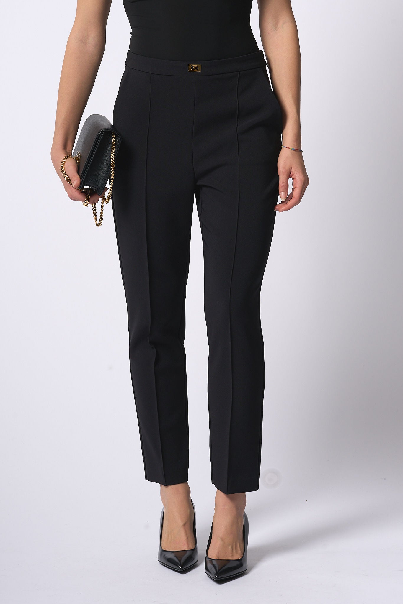 Elisabetta Franchi Pantalone Essential Nero Donna-8