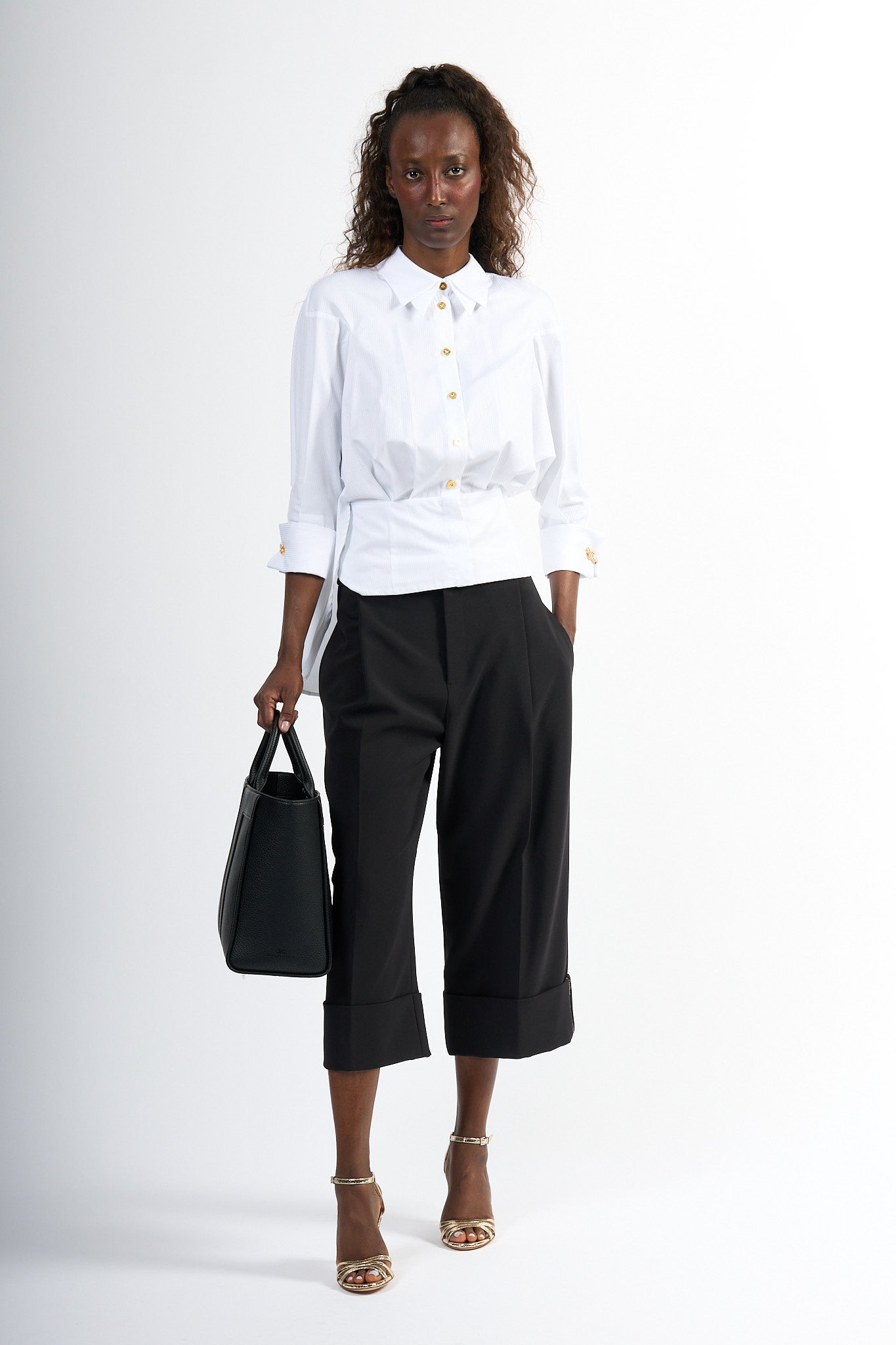 Elisabetta Franchi Pantalone Gaucho Nero Donna-1