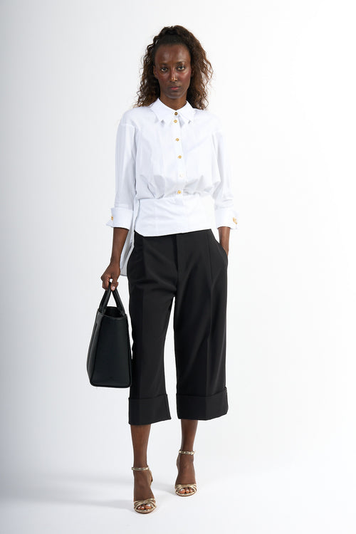 Elisabetta Franchi Pantalone Gaucho Nero Donna
