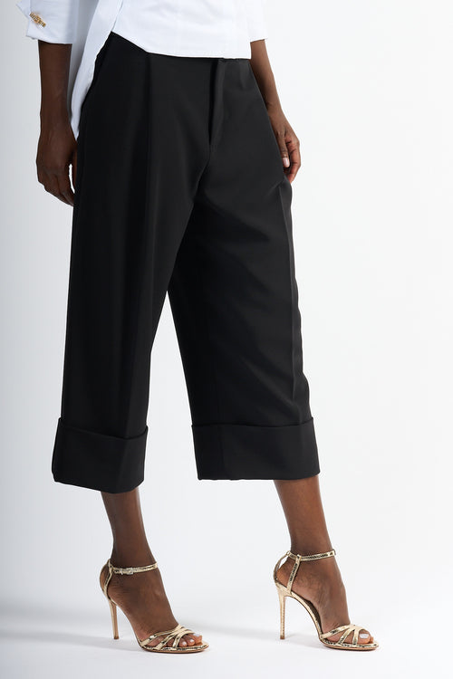 Elisabetta Franchi Pantalone Gaucho Nero Donna-2