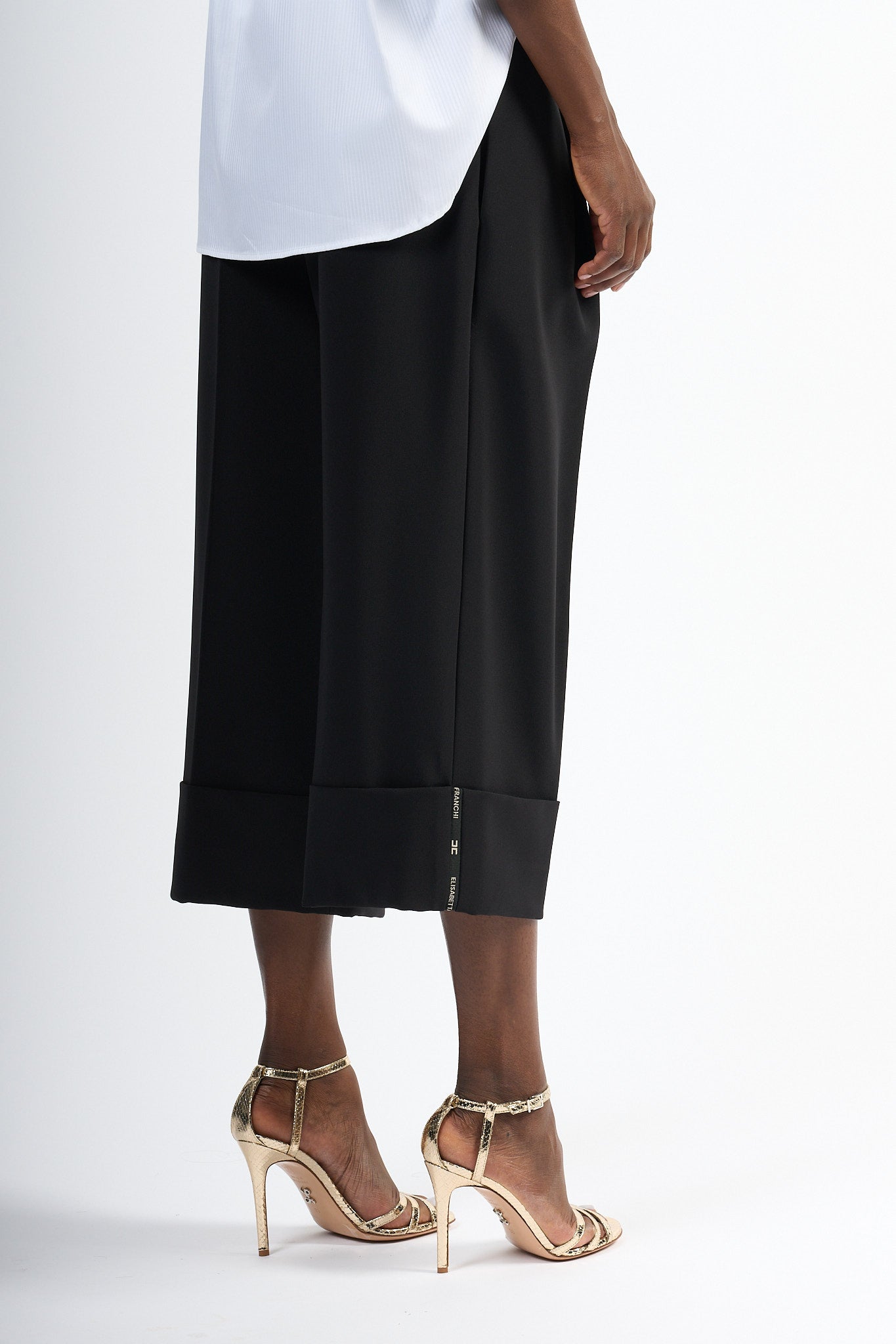 Elisabetta Franchi Pantalone Gaucho Nero Donna-6