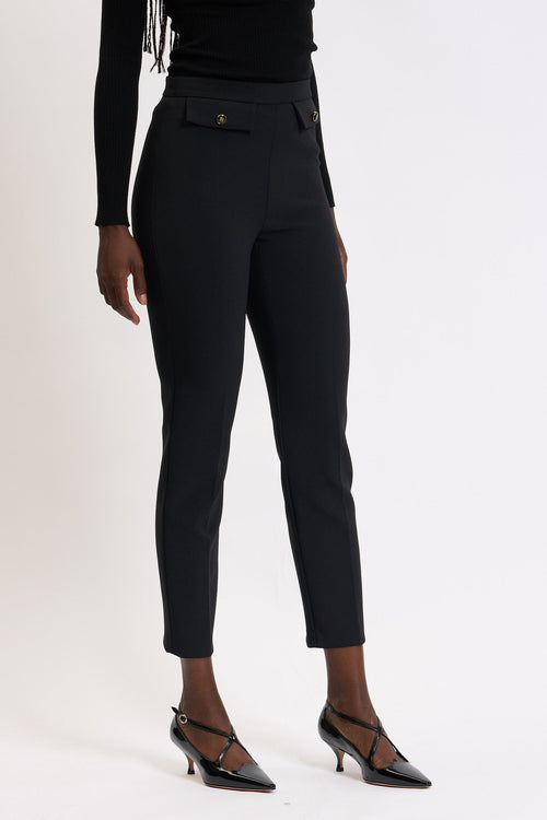 Elisabetta Franchi Pantalone Slim Nero Donna
