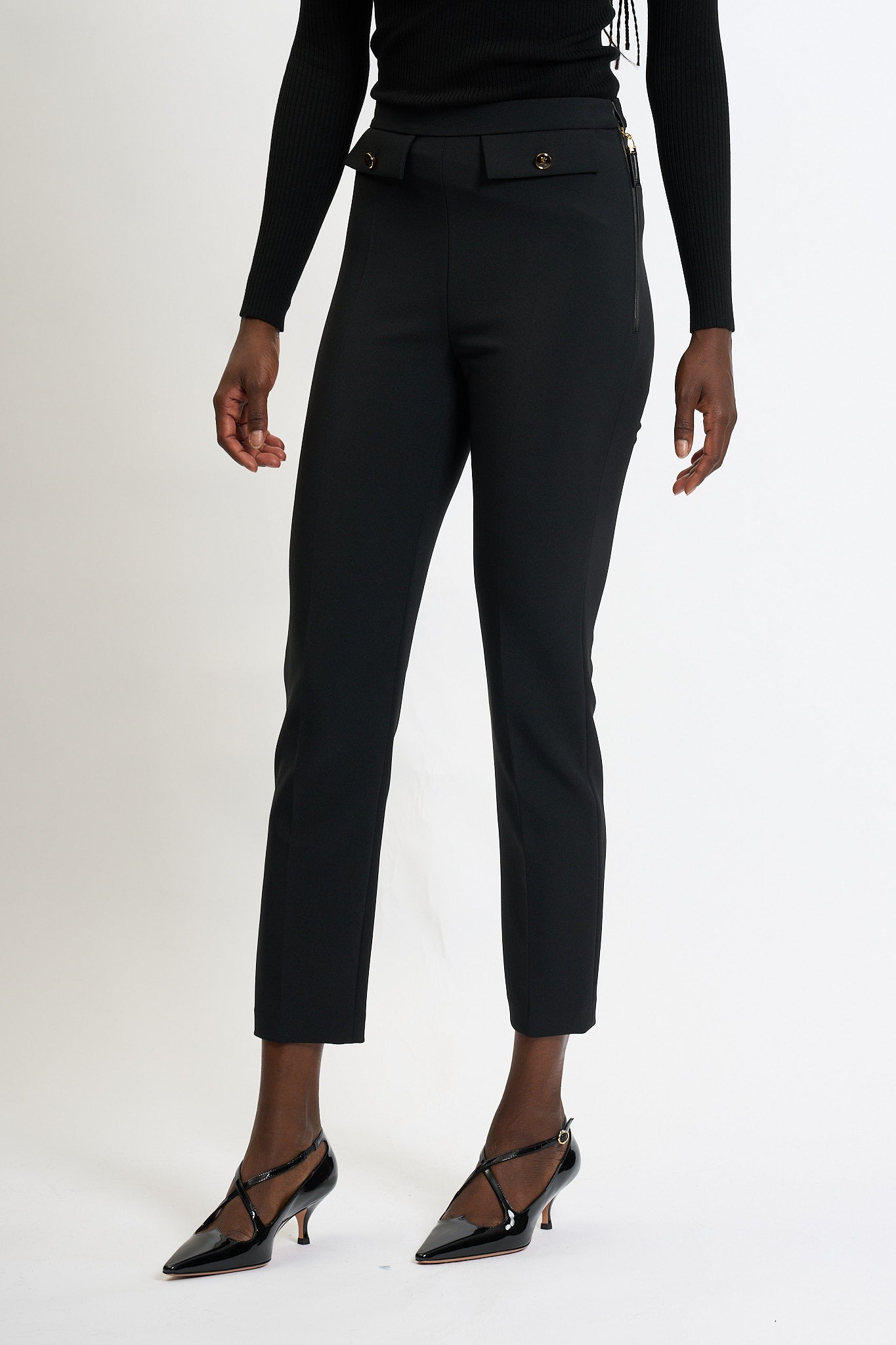 Elisabetta Franchi Pantalone Slim Nero Donna-3