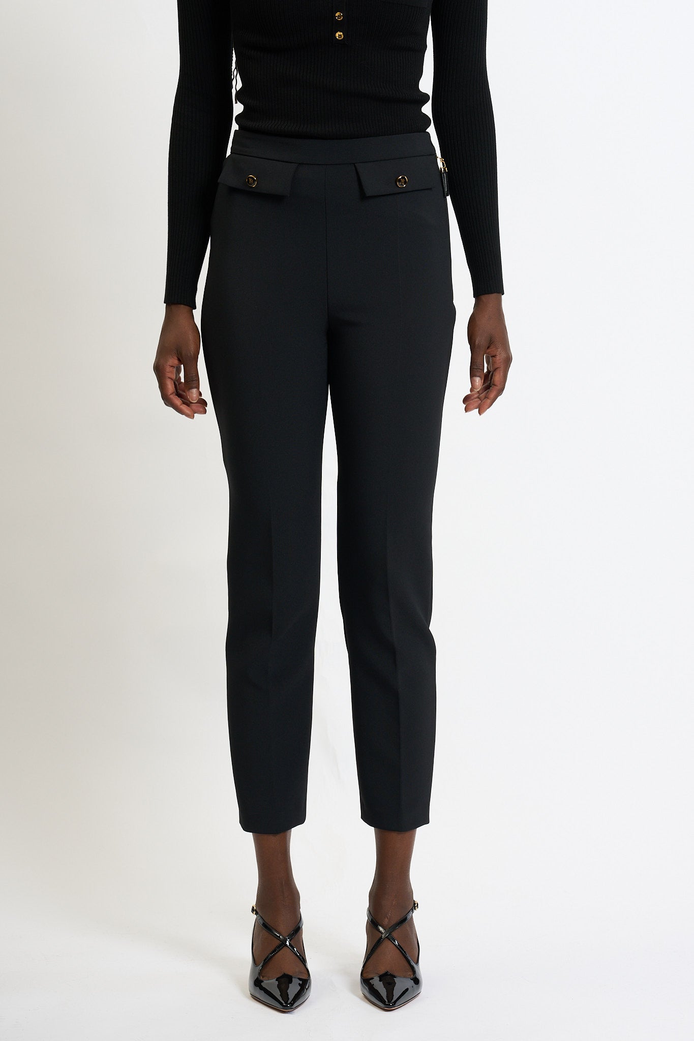 Elisabetta Franchi Pantalone Slim Nero Donna-4
