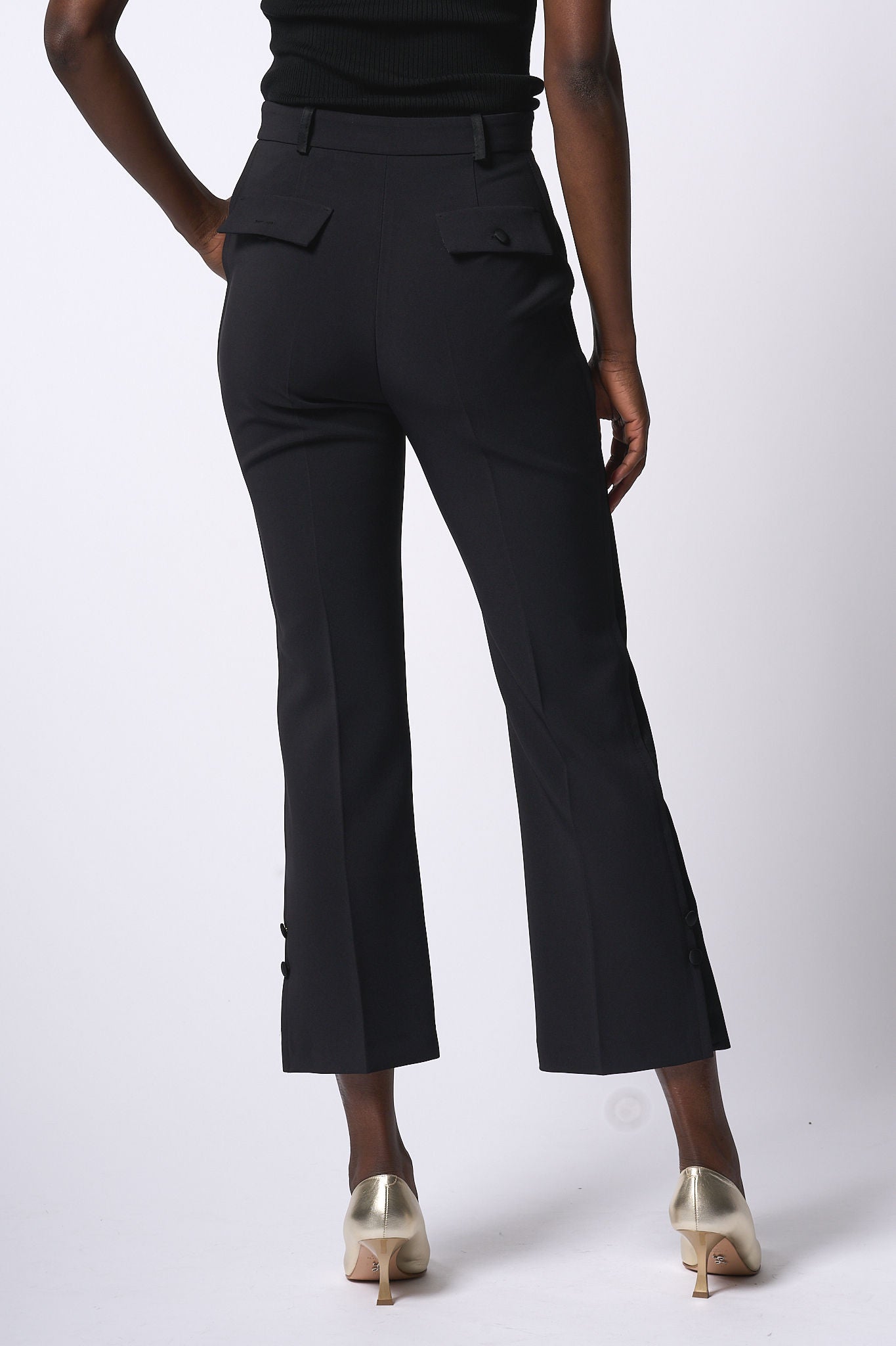 Elisabetta Franchi Pantalone Spacco Nero Donna-7