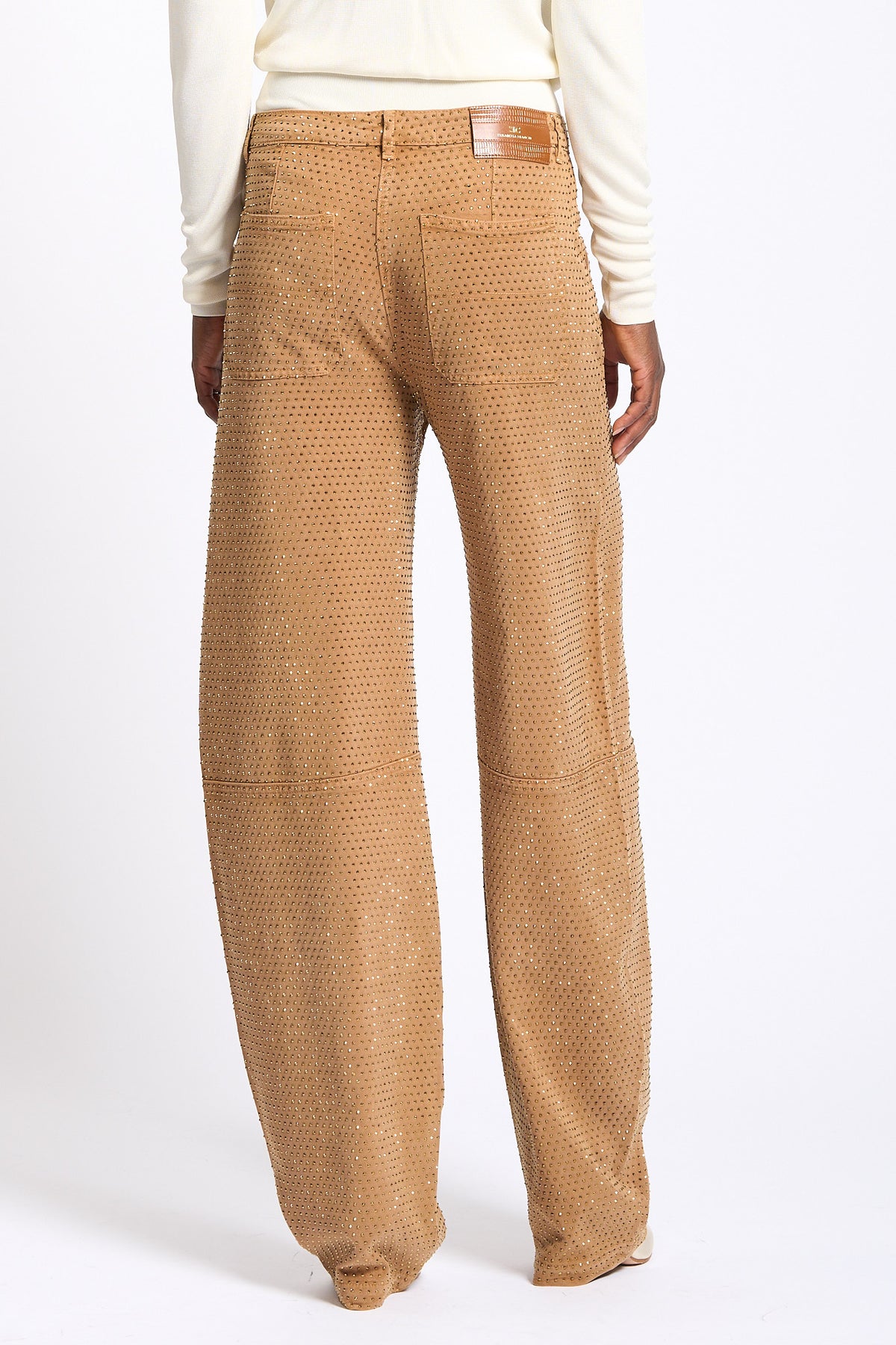 Elisabetta Franchi Pantalone Strass Ocra Donna-5