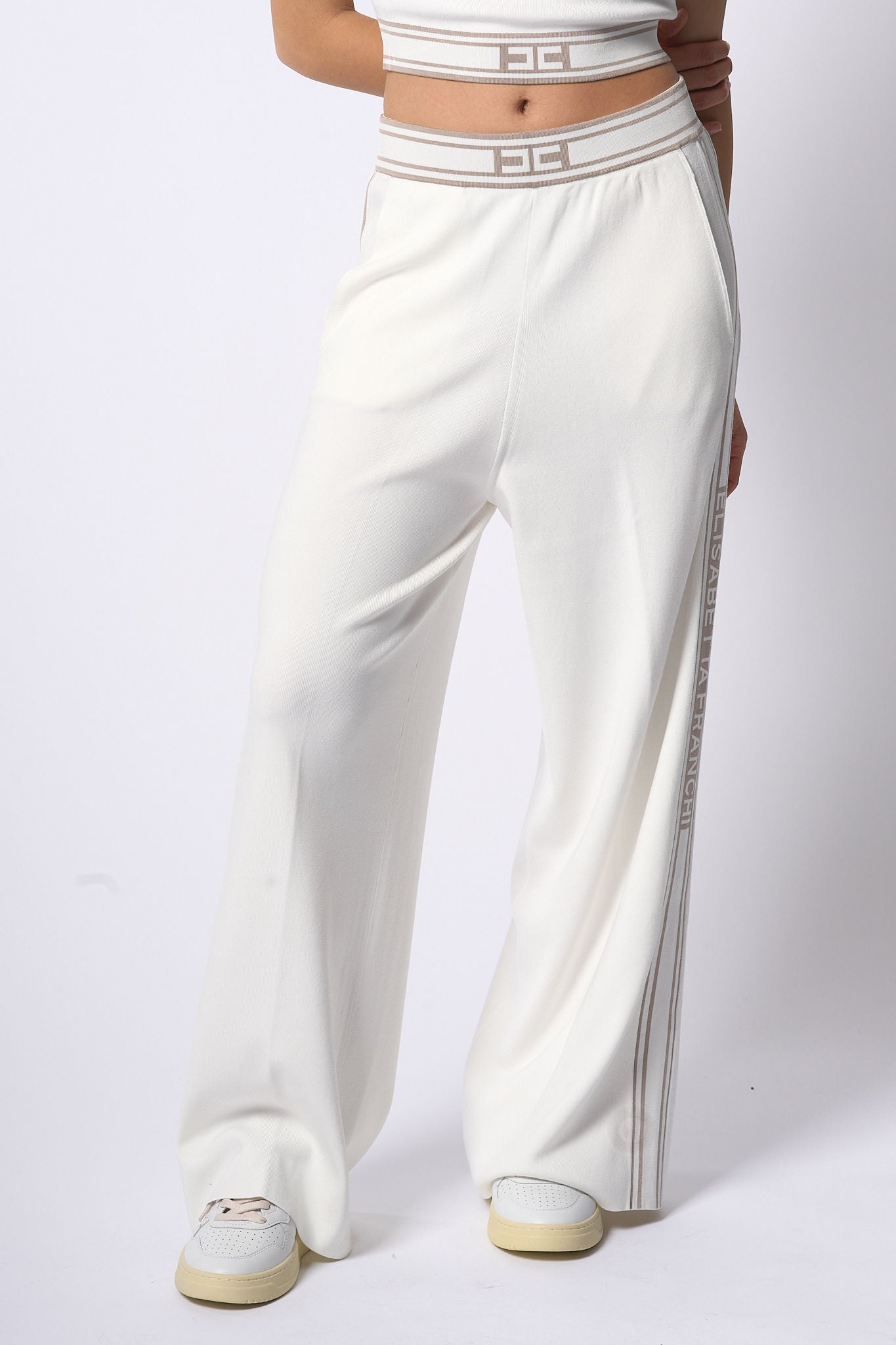 Elisabetta Franchi Pantalone Tricot Avorio Donna-3