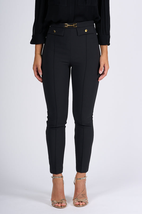Elisabetta Franchi Pantalone con Tasche Nero Donna