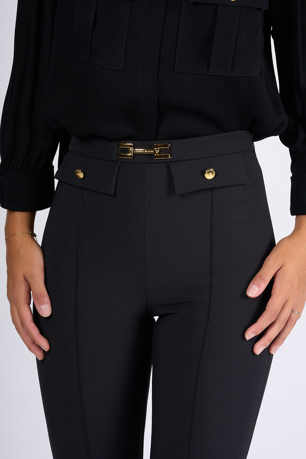 Elisabetta Franchi Pantalone con Tasche Nero Donna-2