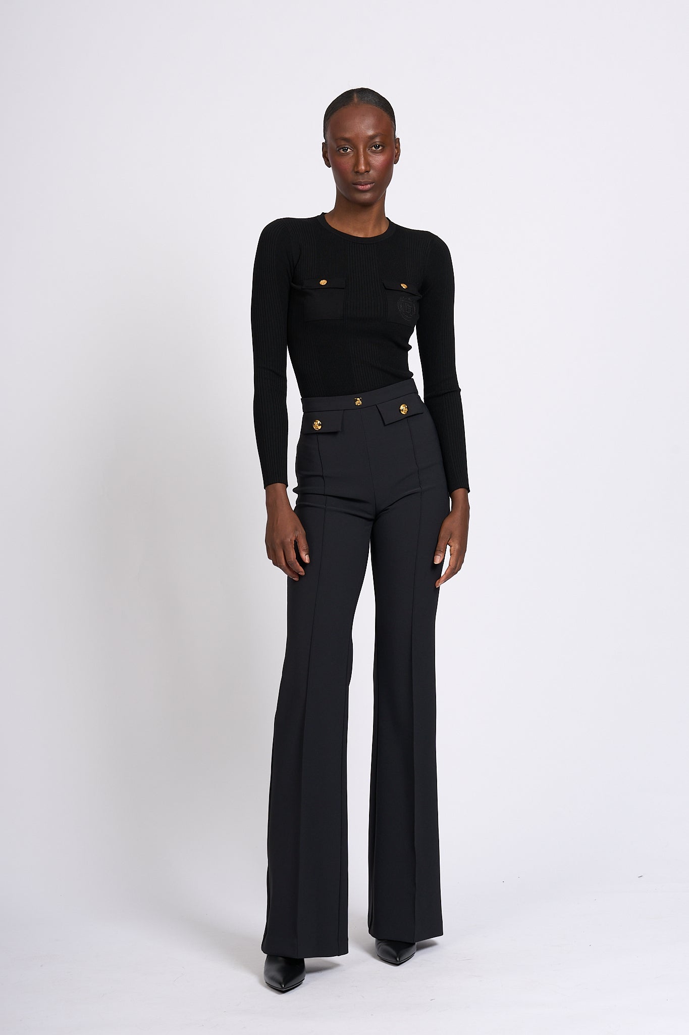 Elisabetta Franchi Palazzo Pants Black Women-3