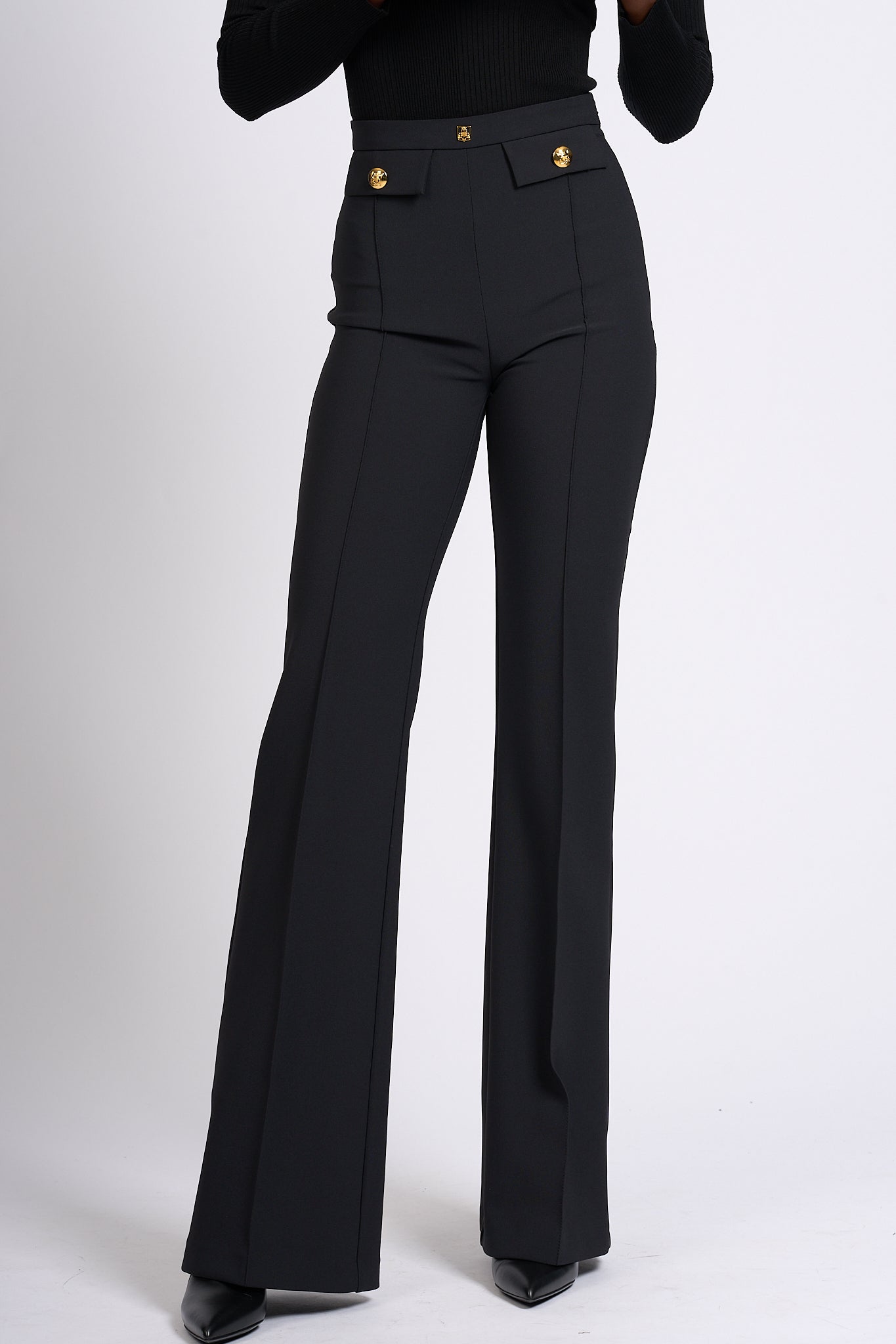 Elisabetta Franchi Palazzo Pants Black Women-1