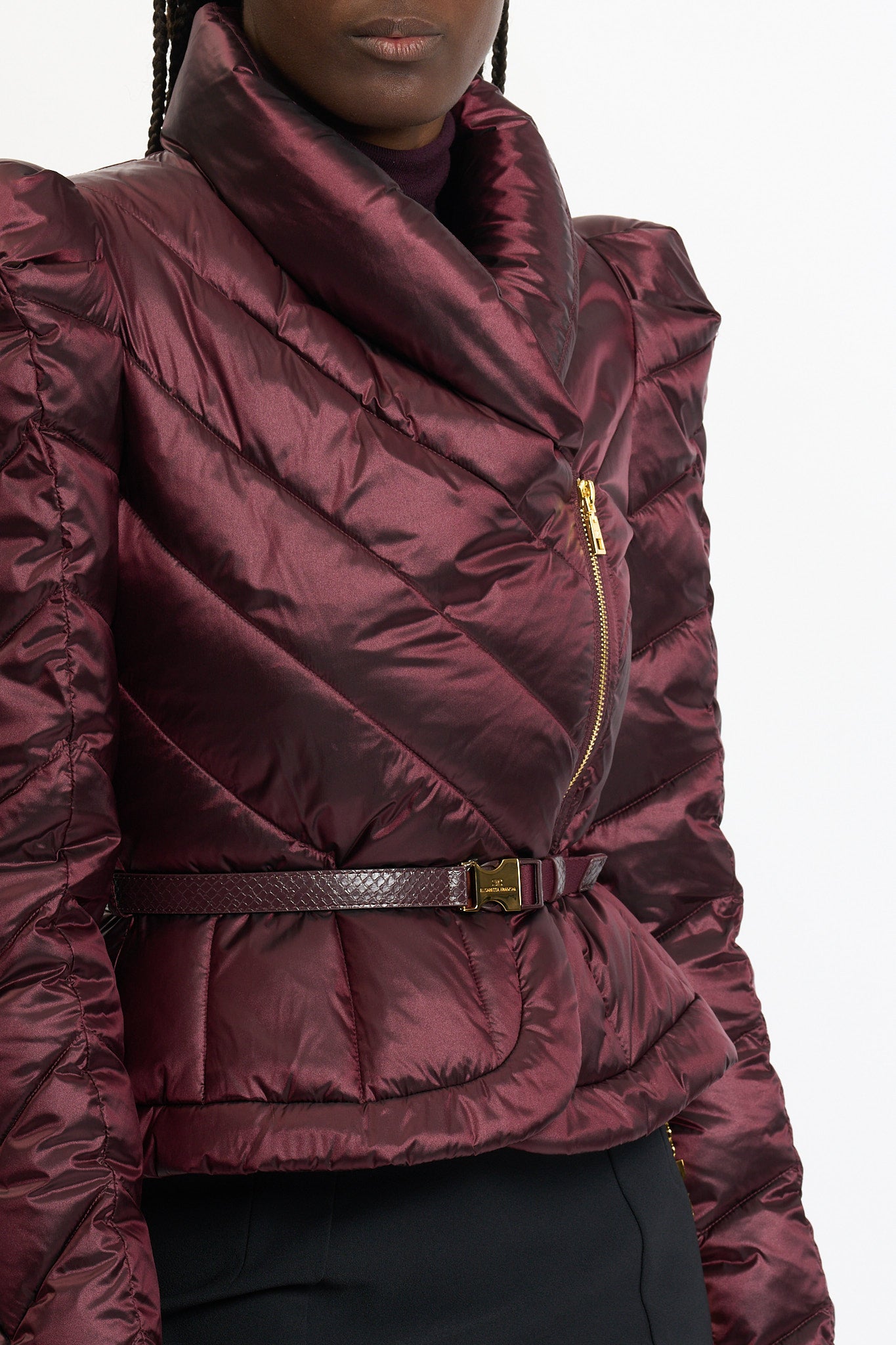 Elisabetta Franchi Piumino Corto Bordeaux Donna-6