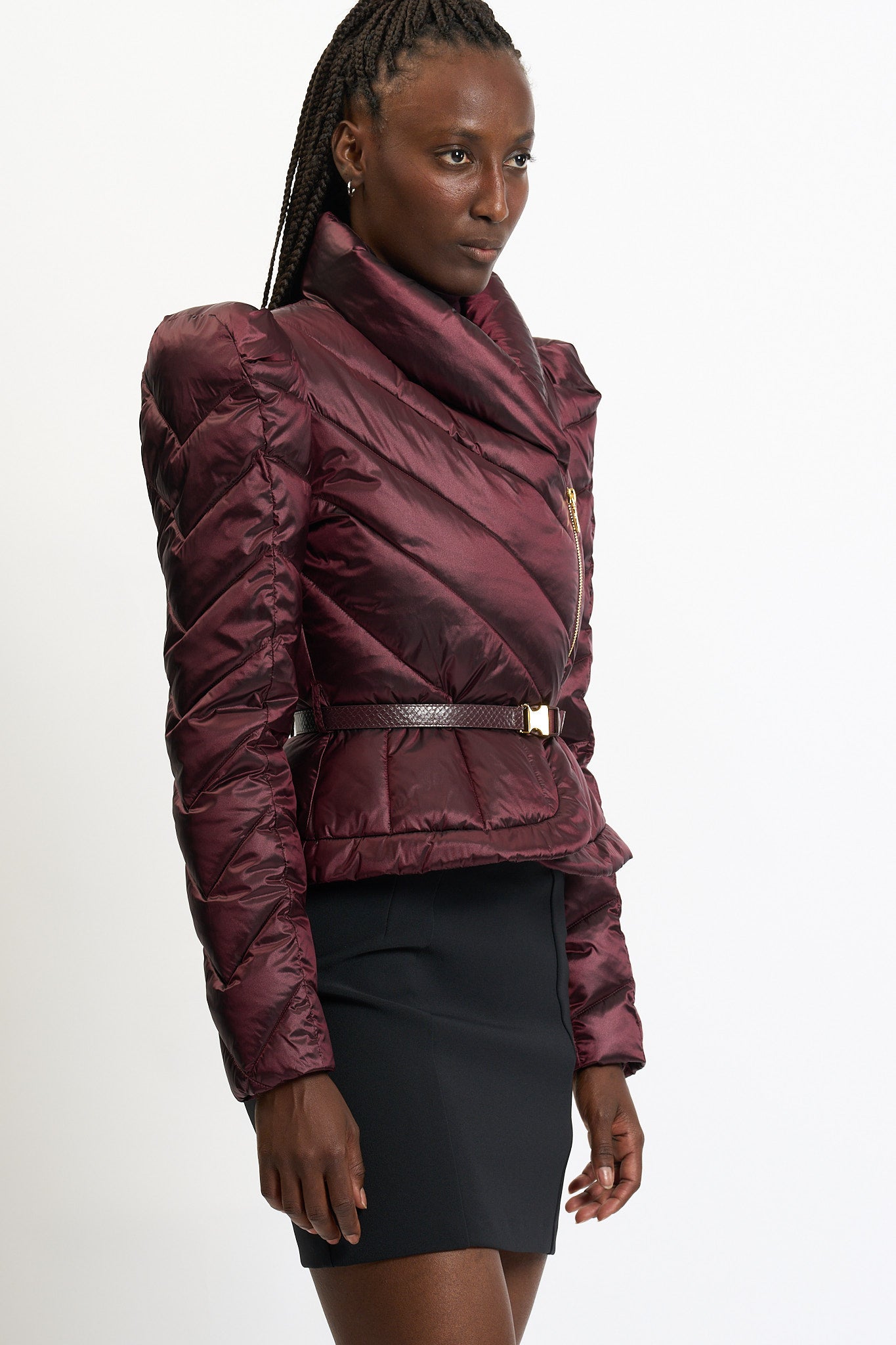 Elisabetta Franchi Piumino Corto Bordeaux Donna-3