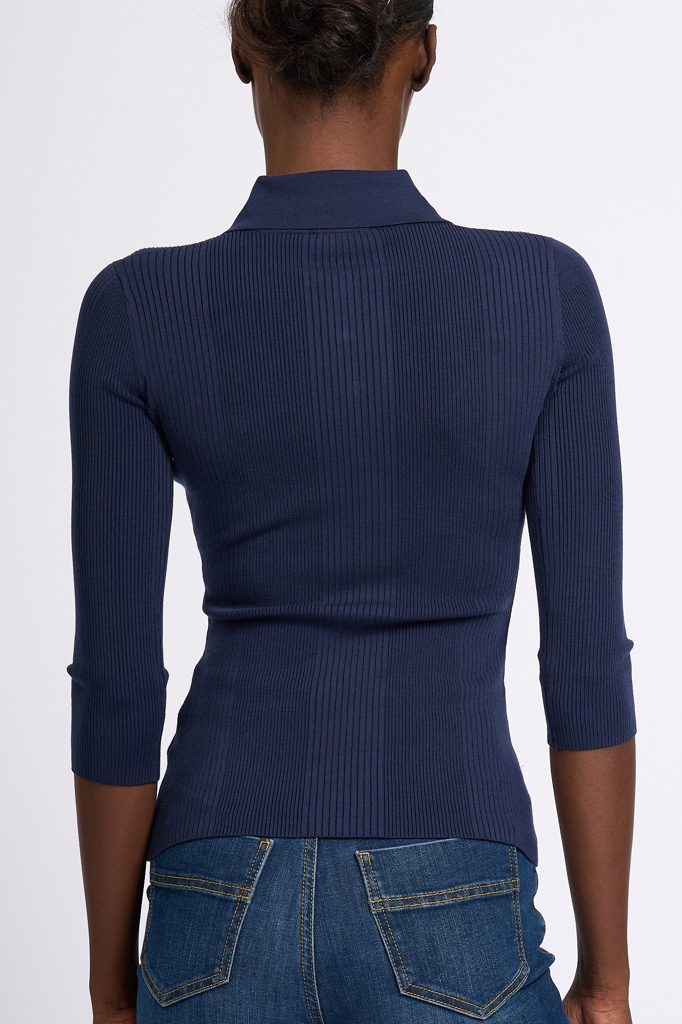 Elisabetta Franchi Polo Ribbed Navy Blue Women-4