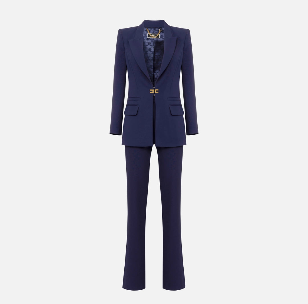 Elisabetta Franchi Navy Blue Hook Tailored Women-2